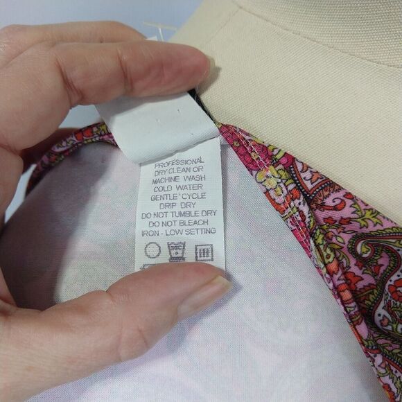 Anni Kuan Vintage Y2K Dress Size M Pink Paisley Print Tie Back Whimsy Coquette - Picture 8 of 8